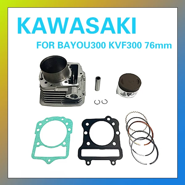 

Motorcycle Engine Cylinder Kit with Piston Rings Gasket 76mm 300cc Engine Cylinder For KAWASAK KLF300 KVF300 Bayou300 1989-2004