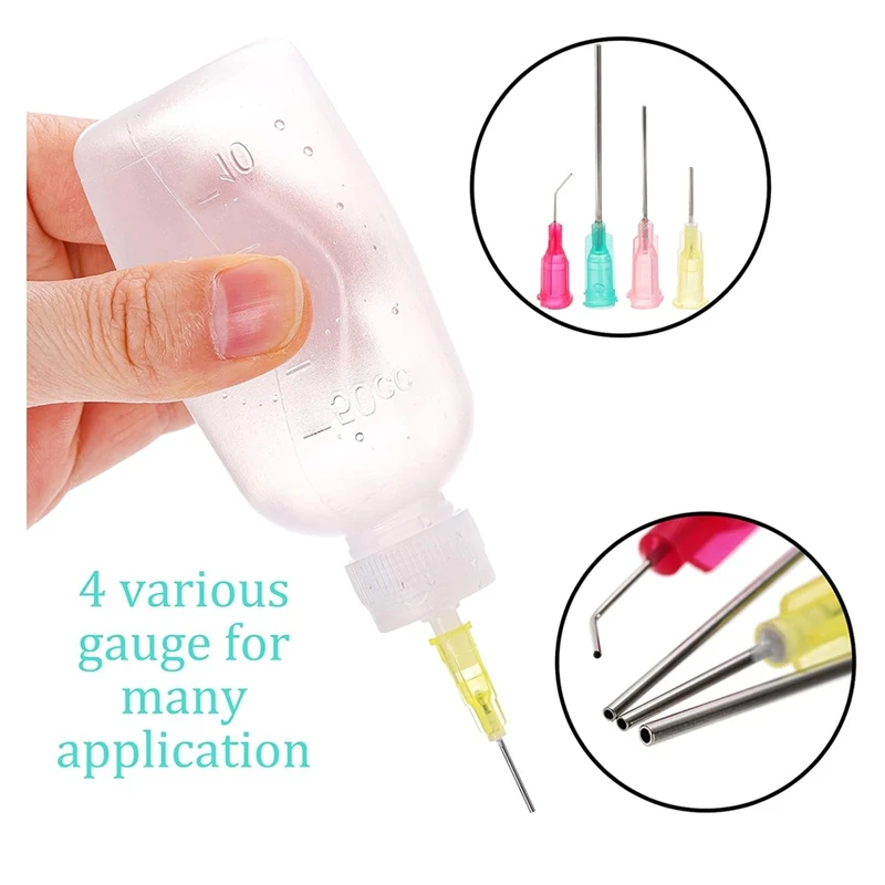 Precision Tip Applicator Glue Bottle, 30Ml And 50Ml Plastic Syringe Bottle Squeezable Bottlefor Paint Quilling Craft