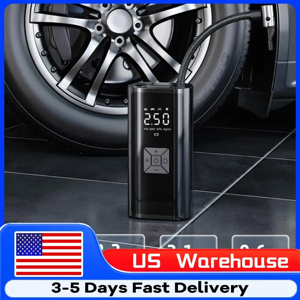 

Автоматический воздушный насос с LED-дисплеем, перезаряжаемый, беспроводной, многофункциональный, для автомобилей, мотоциклов, шин и мячей