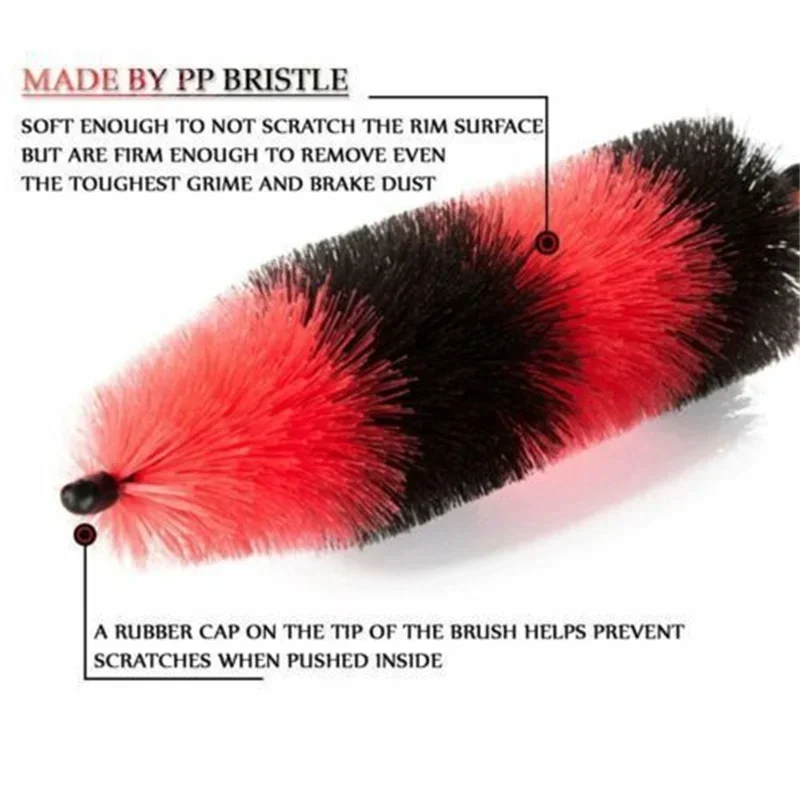 Car Wheel Rim Detailing Brush Long Soft Bristle Tire Wash Exhaust Tips Motorcycles Car Truck Motor Engine Grille Cleaning Tool