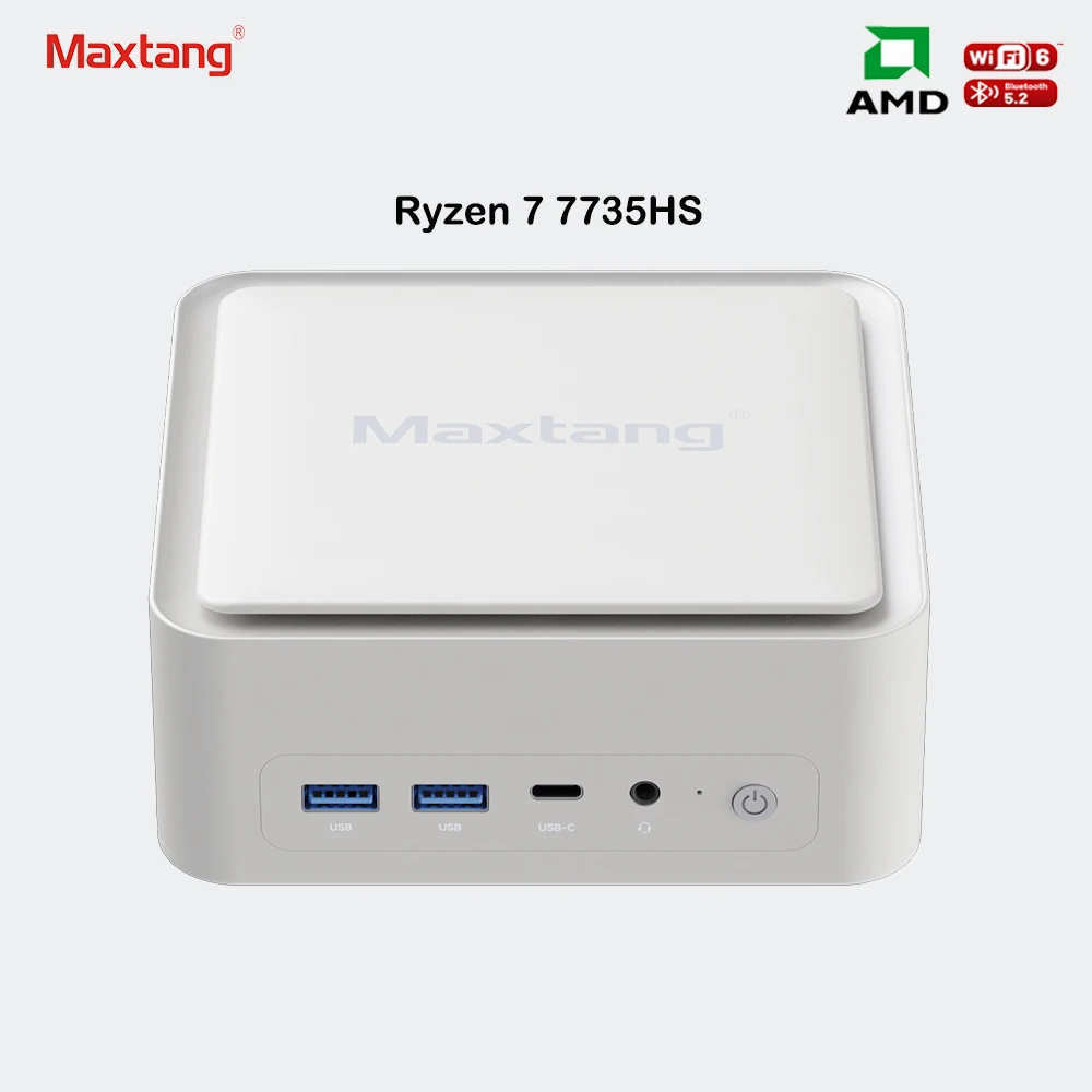 Maxtang Gaming Mini PC Powerful AI PC With AMD Ryzen 7 7735HS CPU Dual Channel DDR5 Desktop Computer Triple Display