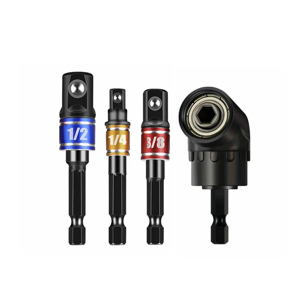 105 Graden Haakse Boor Impact 1/4 3/8 1/2 Grade Driver Socket Adapter Bits Hex Shank 1/4 "Voor Power gereedschap