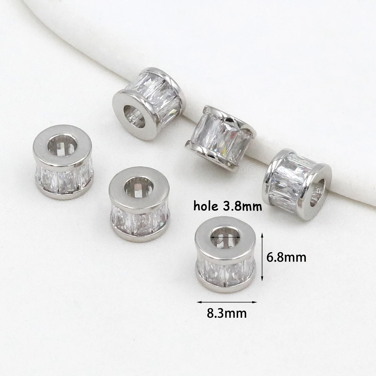 2 قطعة عجلة الزركون النحاس خزر عازل ل عقد دي اي واي سوار صنع شقة فضفاض الخرز مع ثقوب النتائج مجوهرات اليدوية