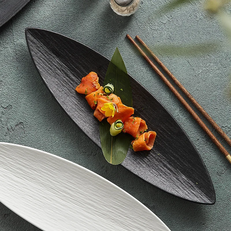 Light Luxury Japanese Restaurant Supplies, Ceramic Sushi Plates, Leaf Shaped Ceramic Dessert Plates, Home Kitchen Accessories