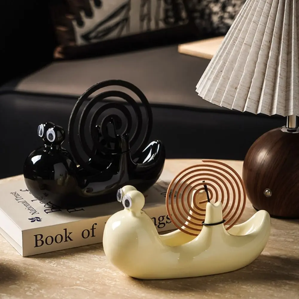 

Ceramic Snail Shape Mosquito Incense Rack Modern Creative Mosquito Incense Base Cute Anti Scalding Mosquito Incense Bracket