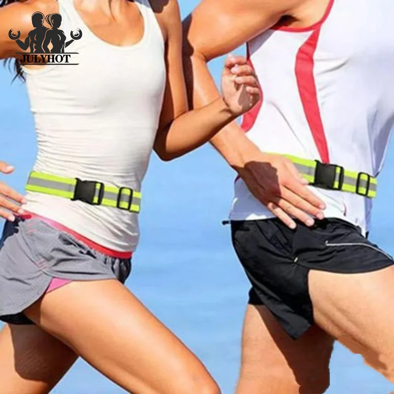 Adjustable Elastic Reflective Belts For Running Cycling Sport High Visible Night Safety Gear Kid Men Women Waist