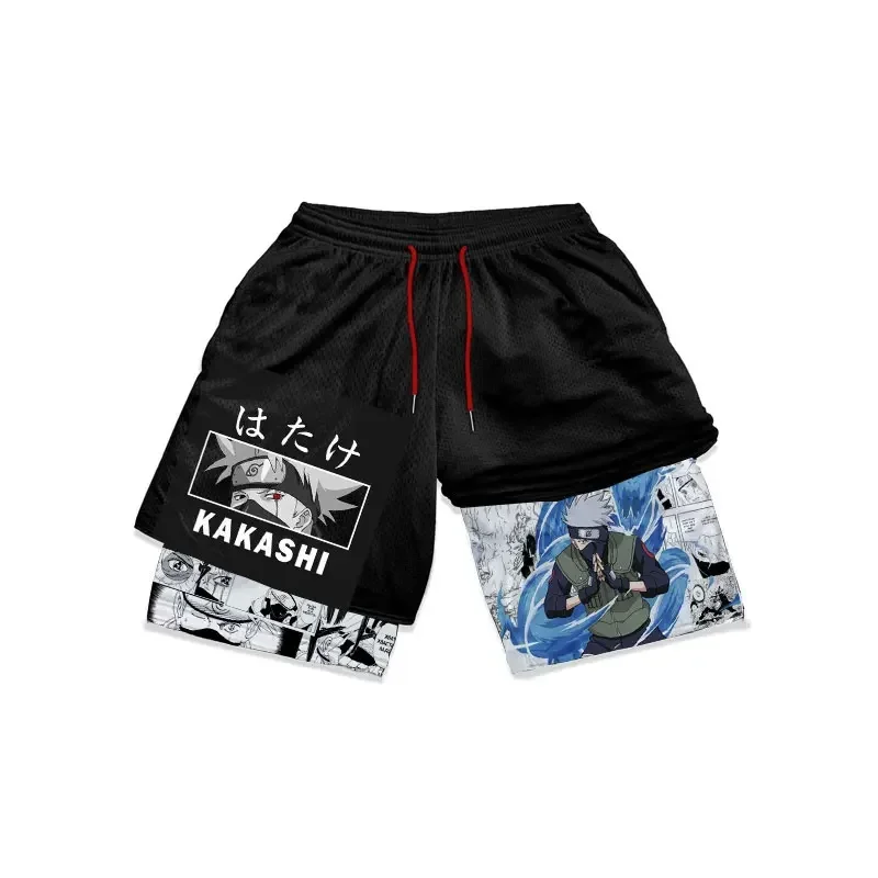 Naruto Anime Shorts Men Gym Short Pants Itachi Pain Manga Kawaii Summer Workout Fitness Running Performance Sports Shorts Gifts