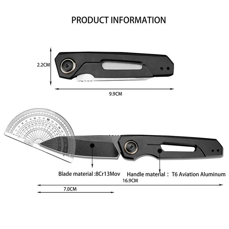 KS 7550 سكين جيب محمول 8Cr13Mov بليد T6 الطيران مقبض ألمونيوم صلابة عالية حادة التخييم في الهواء الطلق سكين للفرد