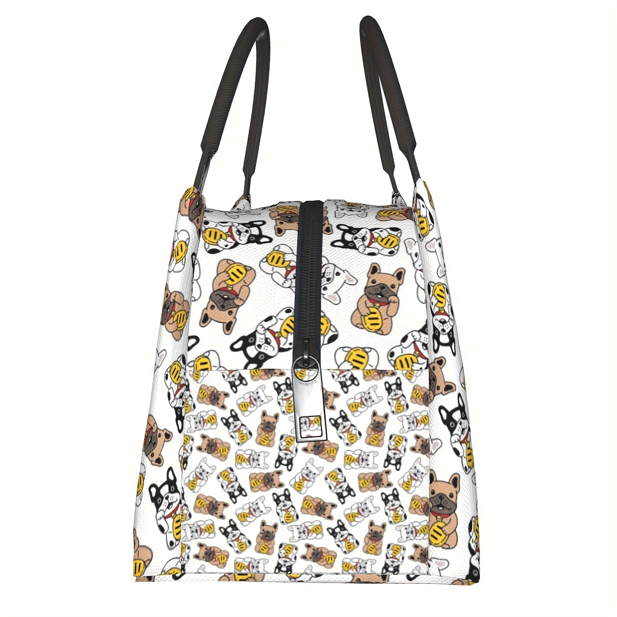 Lucky Dog Pattern Insulated Lunch Bag Reusable Large Thermal Lunch Tote for Office Work Picnic Travel