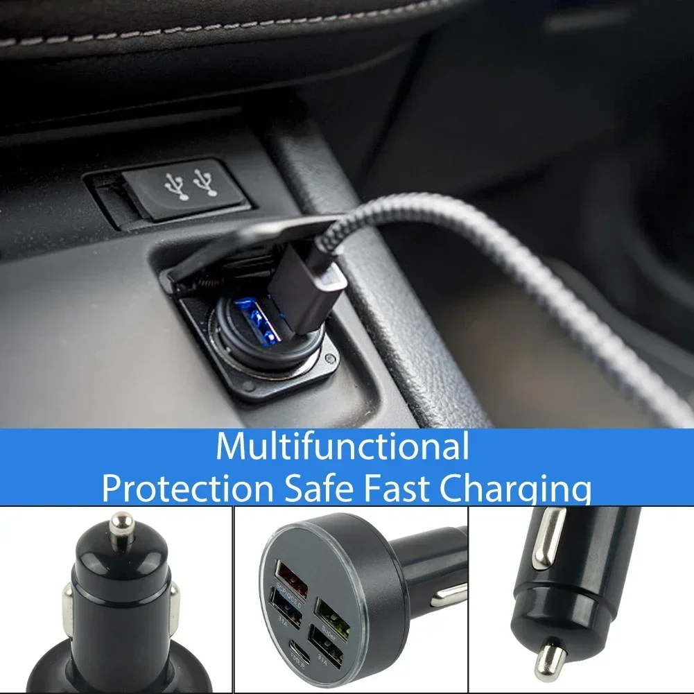 150W 4 Ports USB Port Type C Car Charger Fast Charging PD Quick Charge Fast Socket Adapter For ​QC3.0 Fast Charger