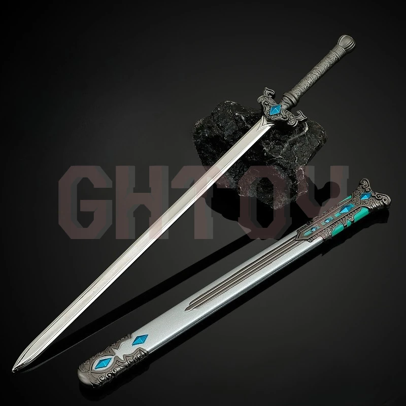22cm/8.66in Fox Spirit Matchmaker:First Snow Sword  Anime Peripheral Metal Sheathed Craft Toy Sword Desktop Display Gift Boy Toy
