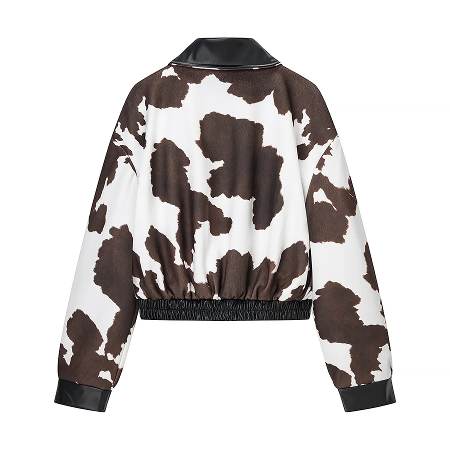 Casual ort Jaet Women's Slim Fit Zipper Long Sve Dyed Tassel Print Leather Patchwork Jaet Outerwear Ladies Faion