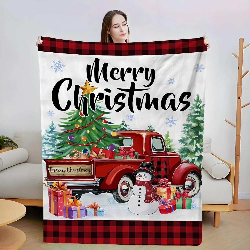 Welcome Snowman Xmas Art Throw Blanket,Soft Bed,Sofa Layer,Birthday Anniversary Rustic Winter Blessing Token
