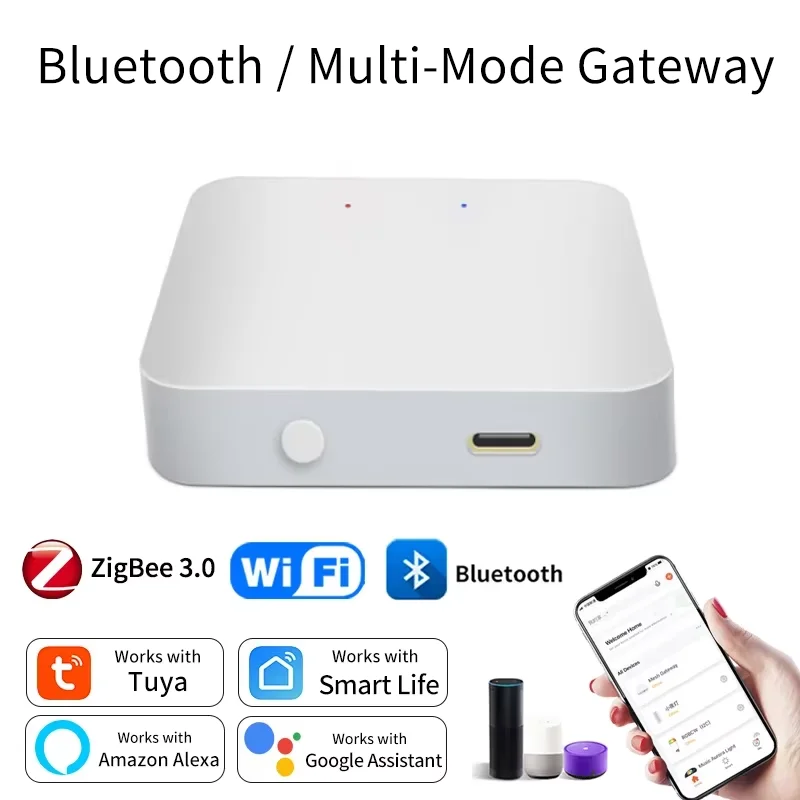 Tuya Smart Multi Mode Gateway Bluetooth/ZigBee WiFi Hub Bridge Smart Home Wireless Remote Control with Alexa Google Home