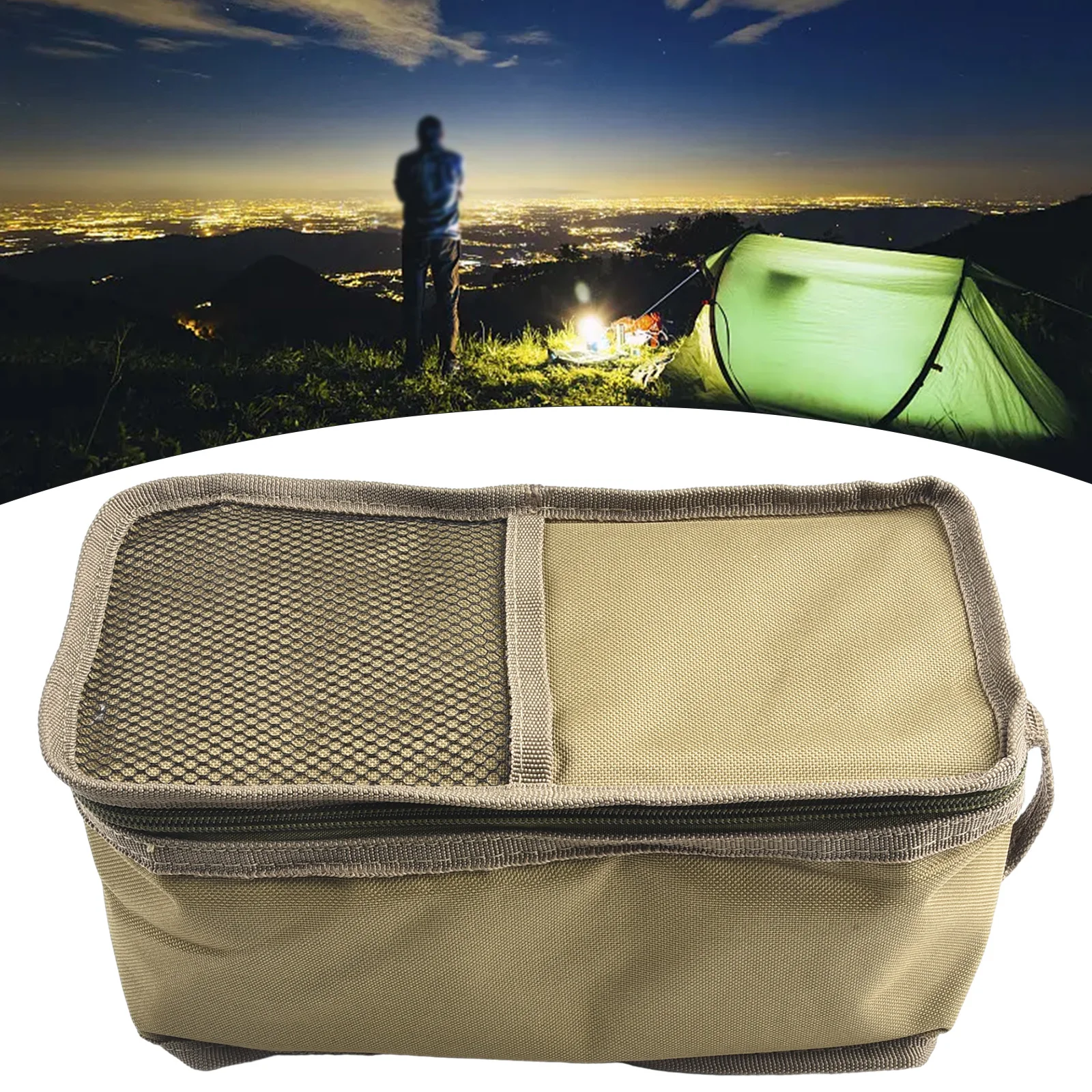Camping Lantern Carry Bag Product Name Store Tear Resistant Wear Resistant 600D Polyester Polyester Fabric Front Mesh Pocket