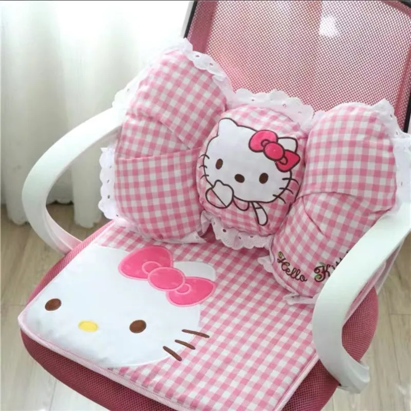 Cute cartoon kawaii new Hello kitty printed children's cushion Disney thickened computer chair office chair cushion wholesale