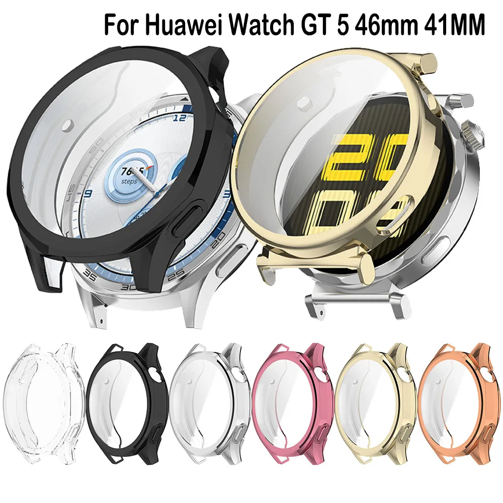 Full Protective Case Cover For Huawei Watch GT 5 46mm 41mm SmartWatch Screen Protector Cases Replacement Frame TPU Soft Shell