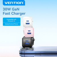 Vention 30W GaN Charger Quick Charge 4.0 3.0 Type C PD USB Charger for iPhone 15 14 13 Pro Max Fast Charger For Laptop PD Charge