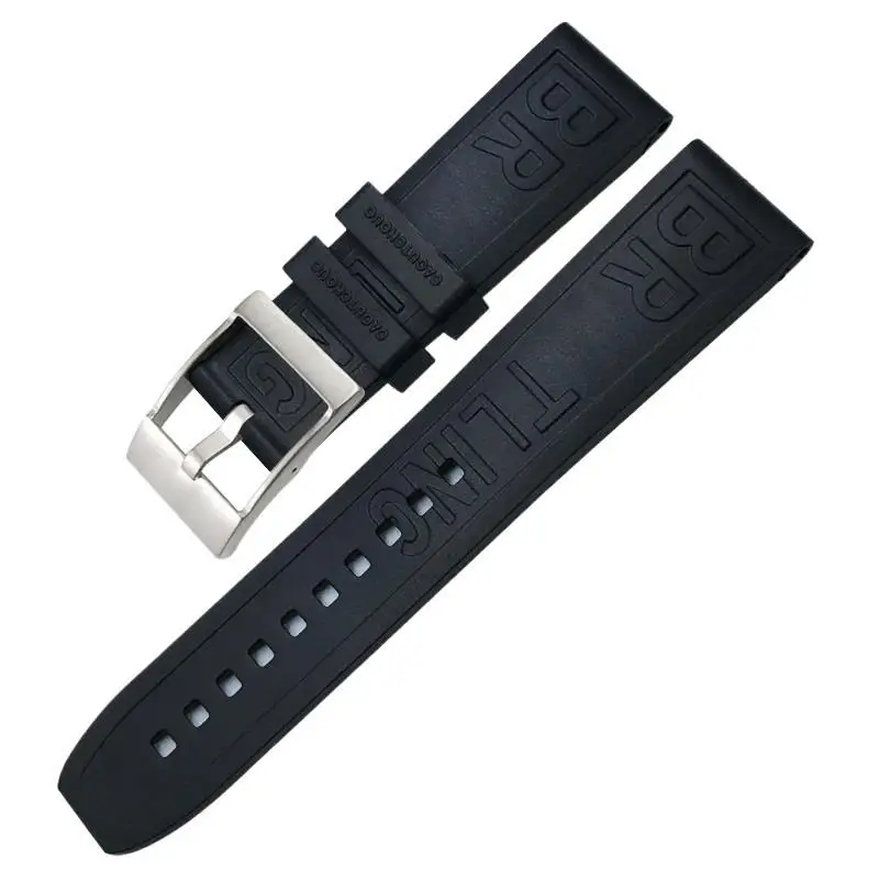 PCAVO 20mm 22mm 24mm Rubber Strap Watch accessories for Breitling SUPEROCEAN Avenger Color Watchband Diving Sports Wristband