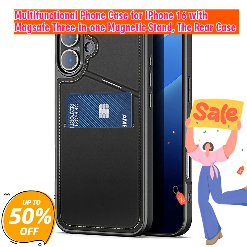

Multifunctional Phone Case with Magsafe Three-in-one Magnetic Stand for IPhone 16