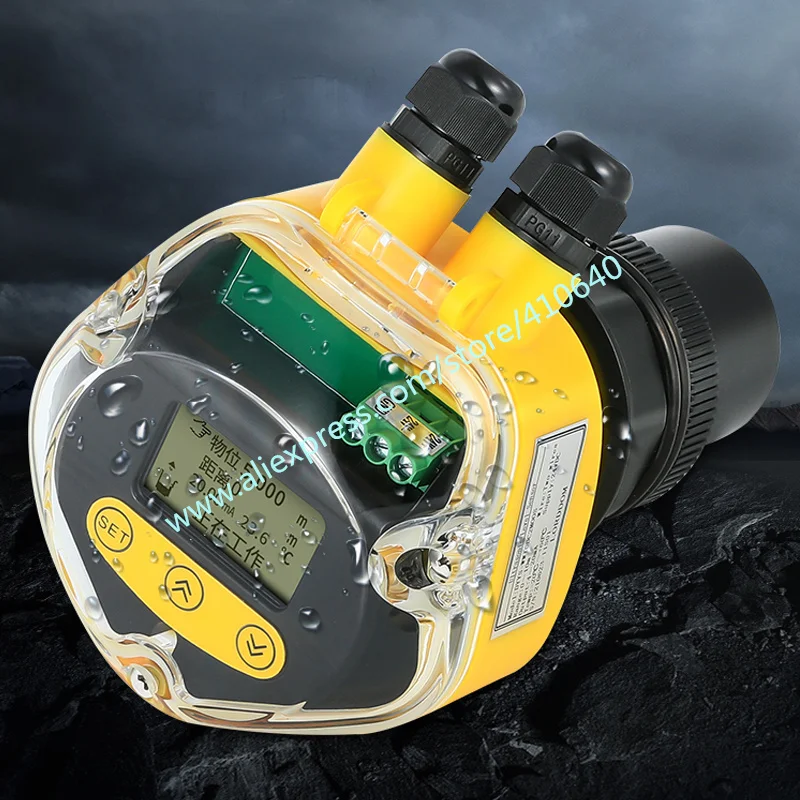 Trumsense 4 sampai 20mA RS485 Output 30m rentang DC 24V cairan ultrasonik Level Meter IP68 untuk beton limbah hidrogi Petrokimia