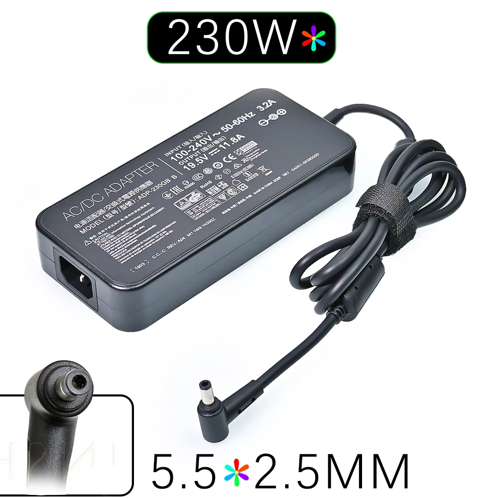 19.5V 11.8A 230W Charger For ASUS AERO 15-Y9-4K80P AERO 15-X9-RT4K5MP GAMING Laptop Adapter ZX8-CR5S1