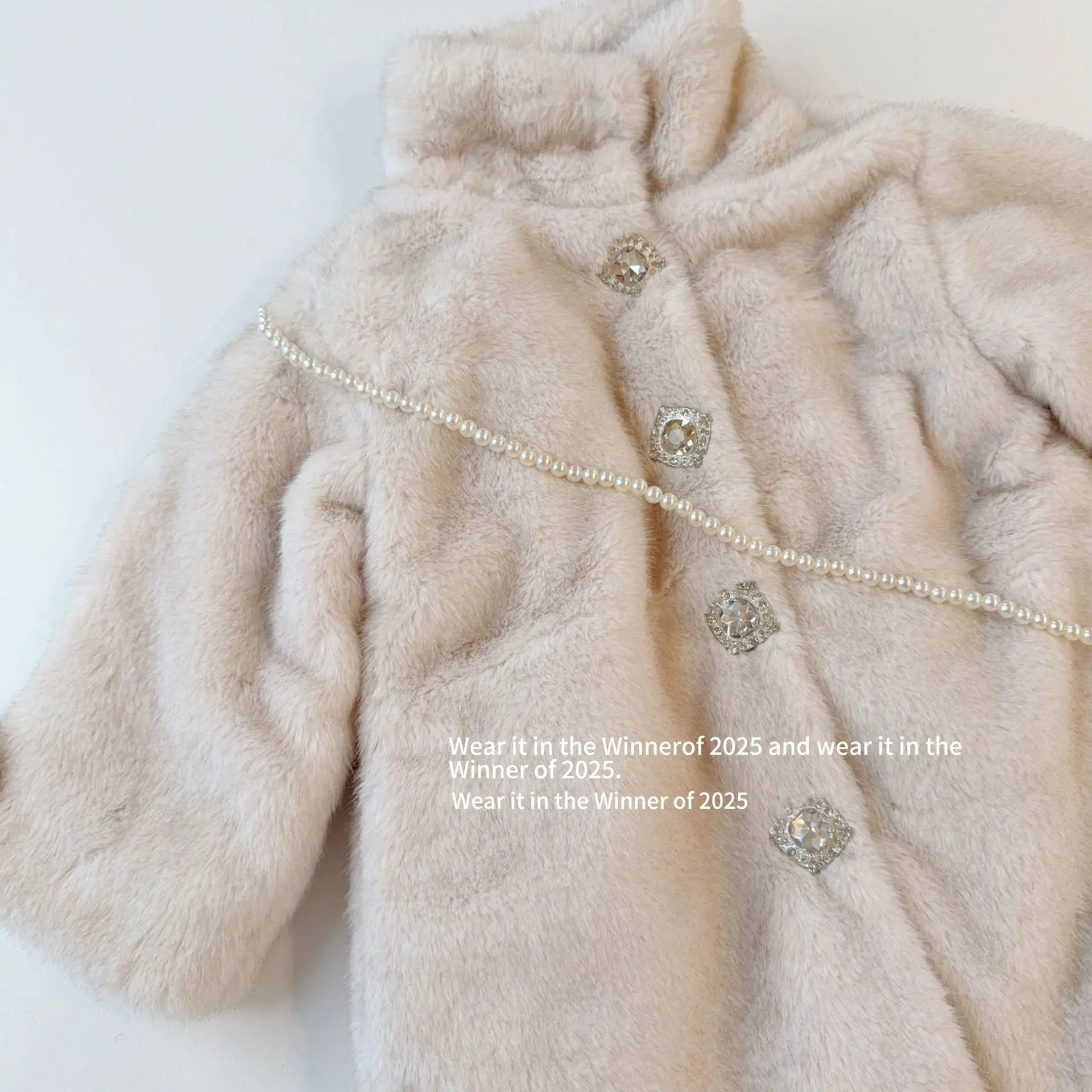 YBFSKID Winter Children Girls Fur Coat Fleece Thick Kids Babys Girls Faux Fur Jackets Turtleneck Toddler Infant Girls Outerwear