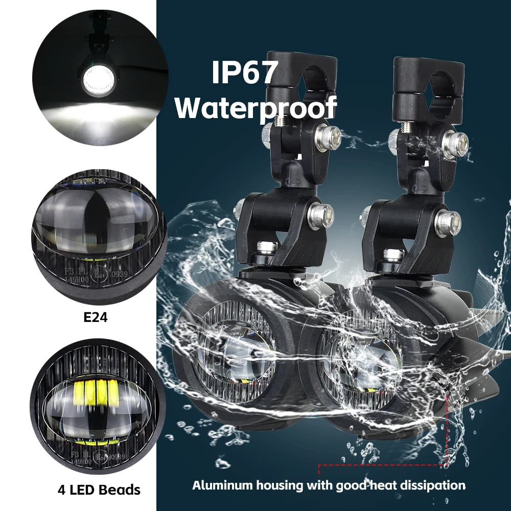 Upgrade Motorcycle fog light Auxiliary Lights Brighter Lamp 40W 6000K for BMW R1200GS F800GS F700GS F650 K1600 view 5