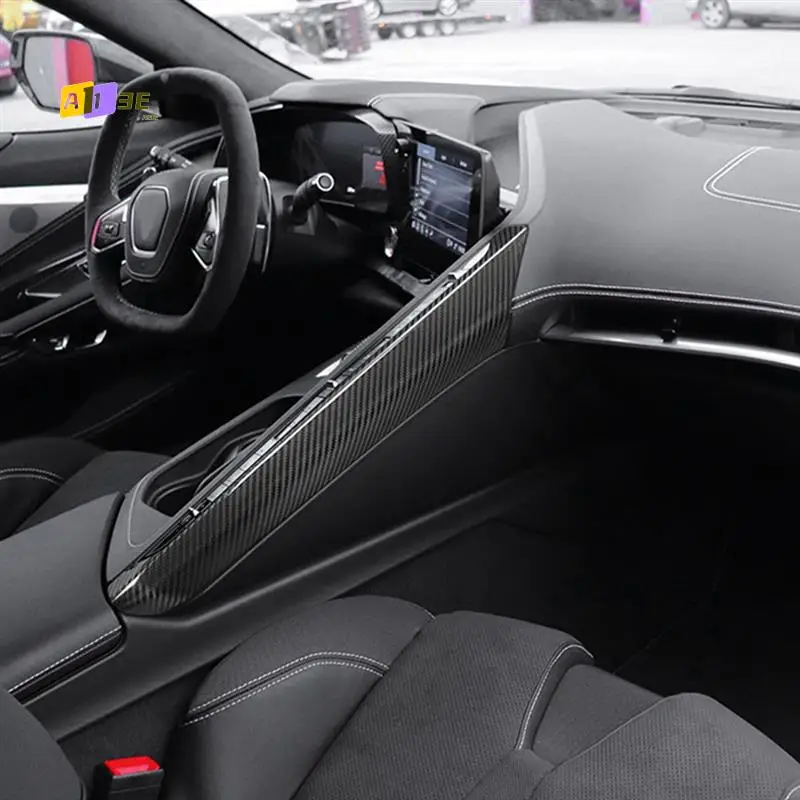 

A03E-Really Carbon Fiber Car Center Control Side Panel Cover Trim Accessories For Corvette C8 2020-2023