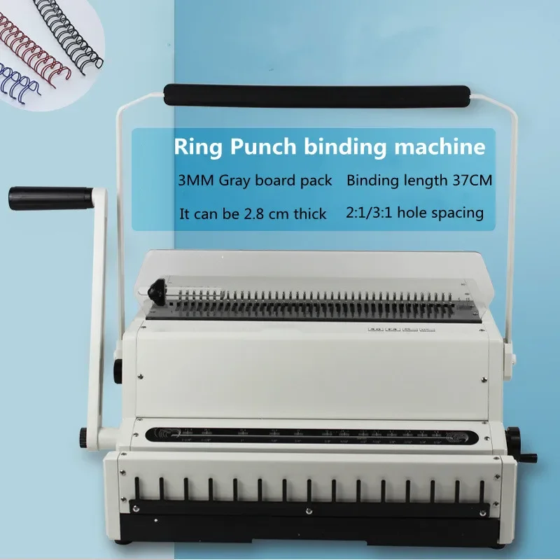 MW600D Iron Ring Binding Machine Loose-leaf hole punch Coil book binding 2:1/3:1 binding machine