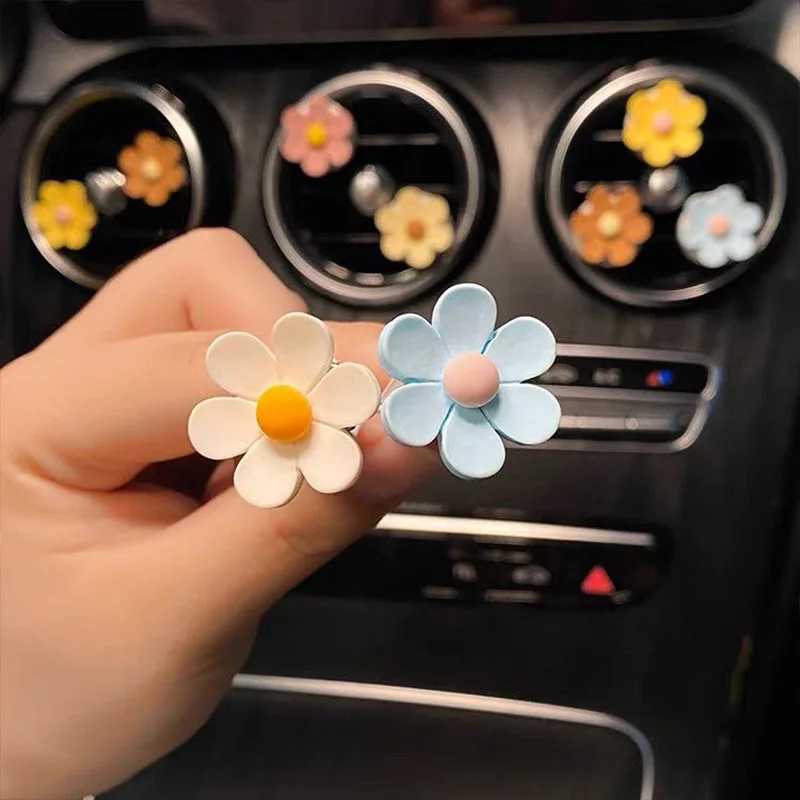 

Candy-colored Five-petal Flower Car Perfume Decorative Clip Daisy Car Air Conditioning Outlet Incense