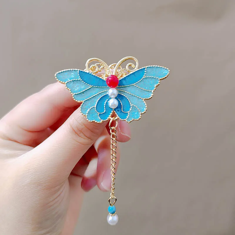 

Enamel dragonfly butterfly hair clips, ancient-style hair accessories, side clips, hair clips, women's headwear accessories
