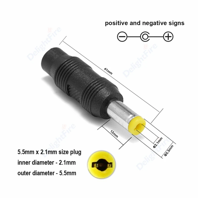 12V 3A 5.5x2.1mm Plug to 3.5x1.35mm Socket Male Female Converter DC Power Adapter Connector for Laptop PC Power Supply Jack Sets