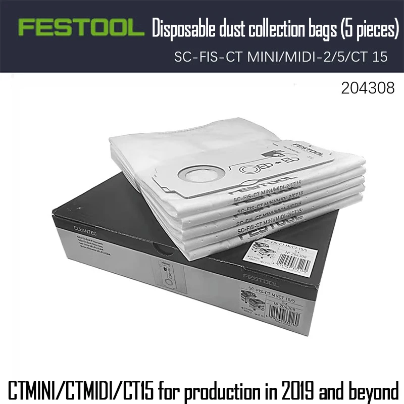 

Vacuum bag 5pcs FESTOOL Vacuum Cleaner Original Accessory CTL MIDI MINI CT 15