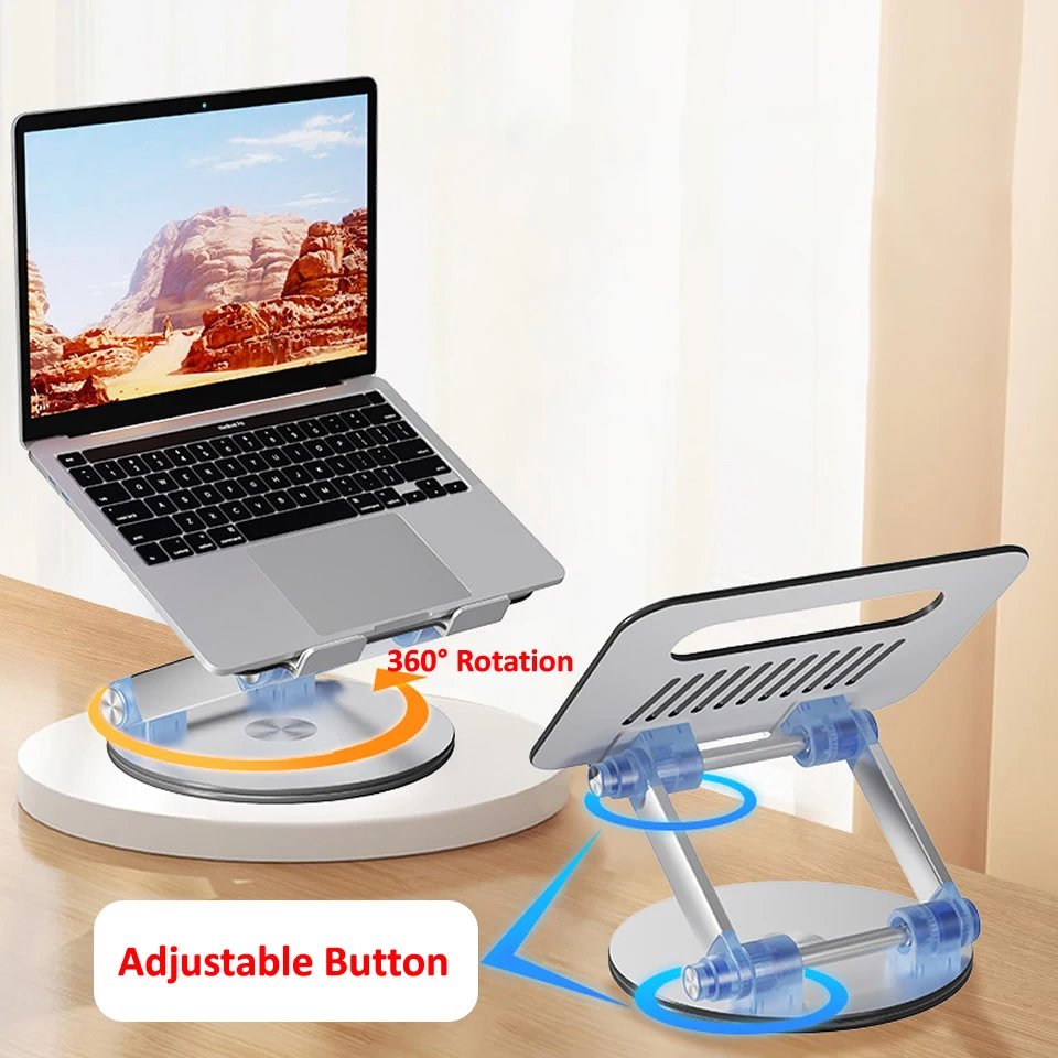 HKYC Laptop Stand 360° Rotatable Notebook Holder Liftable Aluminum Alloy Stand Compatible with 9.7-17 Inch Laptop Bracket