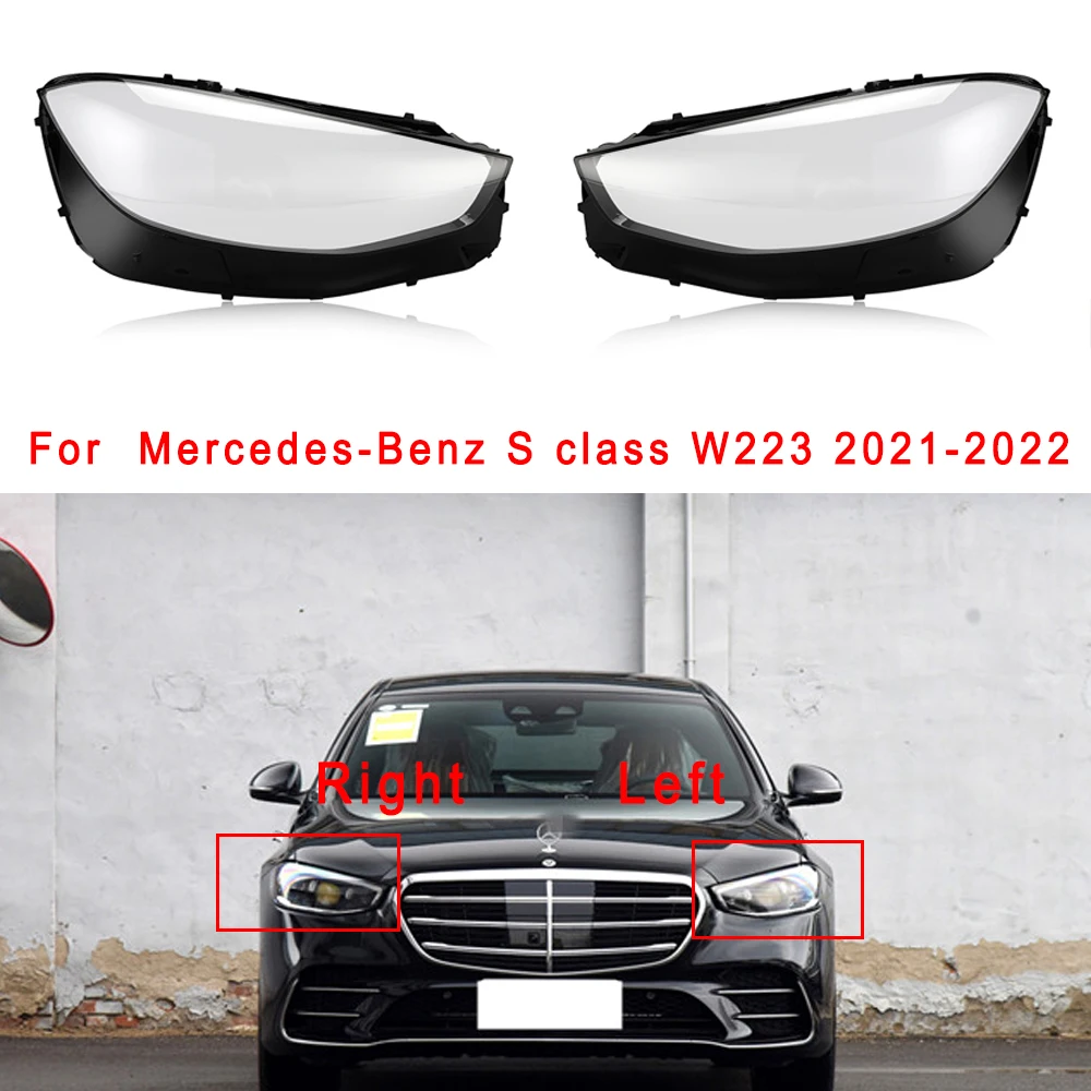 Car Front Headlight Cover Shade Lens Glass For Mercedes-Benz W223 S320 S450 S500 Xenon Led Transparent Shell 2021-2022