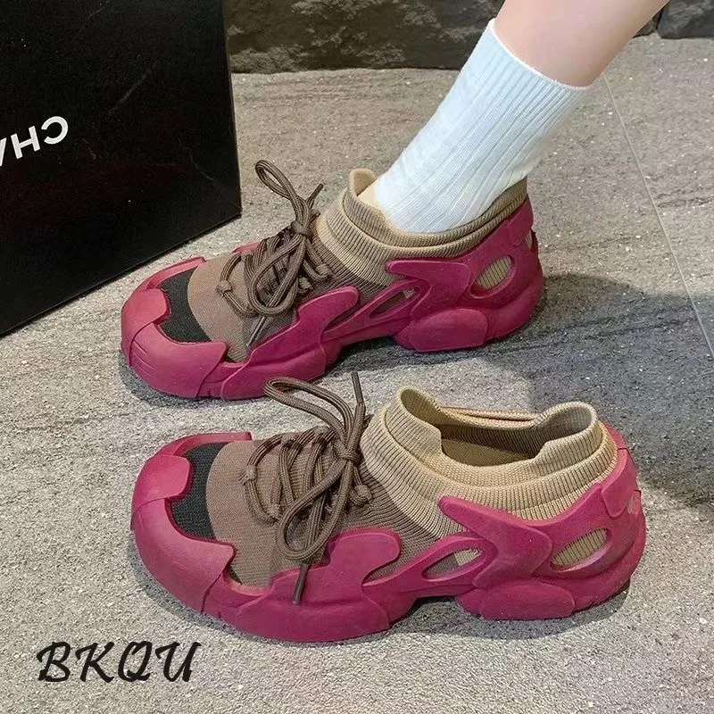 BKQU New Dopamine Socks Shoe Women 2024 Spring and Autumn Soft Sole Anti-slip Shock Absorption Light Yoga Jump Rope Sports Shoes