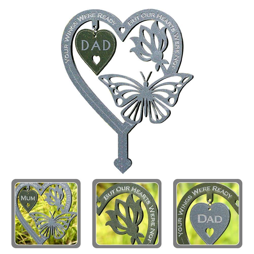 حديقة تذكارية حصة مقبرة معدنية زخرفة لساحة الحديقة في الهواء الطلق ديكور الأرض الفراشات الأرض إدراج حصة