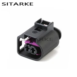 5 Sets 2 Pin Automobile Engine Air Intake High Pressure Harness Shell Plug Fuel Pump Interface Connector for VW Audi 4D0971992