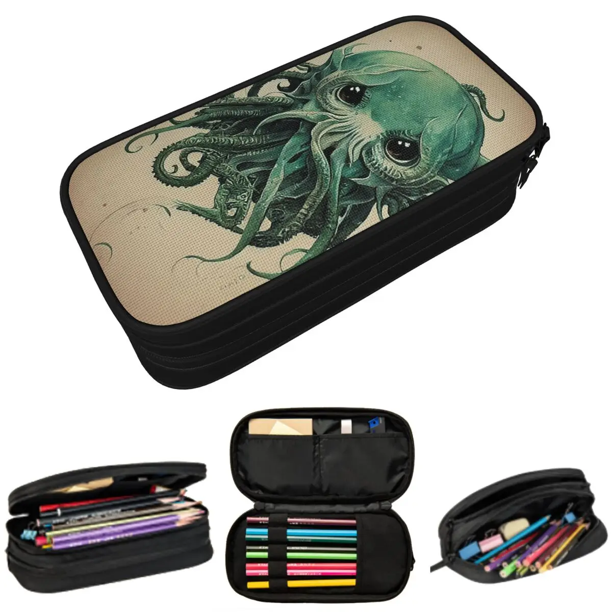 

Kaiju Cthulhu Kawaii Japanese Monster Octopus Pencil Case for Kids School Pen Box Pencil Bag Stationery Supplies Pen Holder Bag