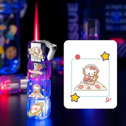 Sanrio Anime Peripheral Kawaii Cartoon Hello Kitty My melody Kuromi Windproof Lighter Creative Dice Cigarette Lighter Wholesale