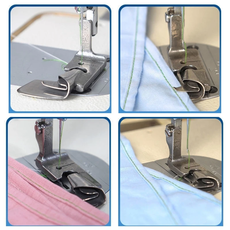 Industrial Sewing Machine Curved Hemming Foot Silk Chiffon Skirt Crimping Presser Foot Hem Pull Tube Presser Foot