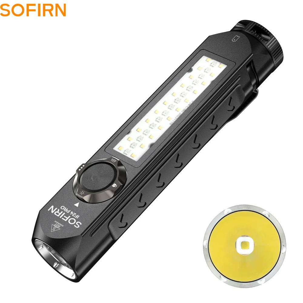 Sofirn IF24 PRO SFT40 Buck Driver RGB Light 1800lm 340m 18650 USB C Lanternas Recarregáveis Spot de Inundação com Magnético