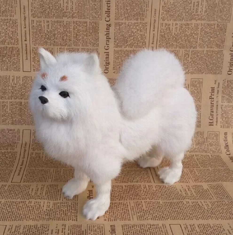 Nieuwe Simulatie Pommeren Hard Model Plastic & Fur Real Life Hond Pop Gift Over 25x28cm