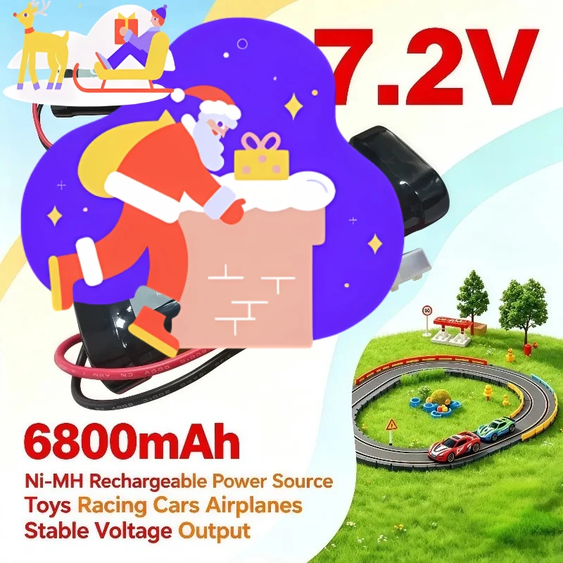 7.2V Ni‑MH Rechargeable Battery lpega Practical Power Battery for Toy Racing Cars Airplanes and Other Electronic Gadgets