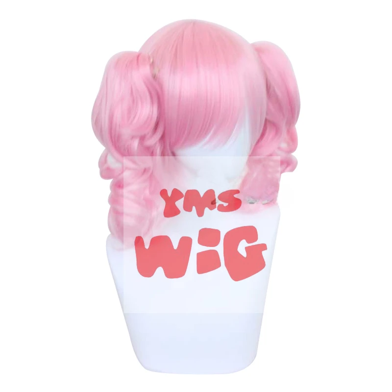 YMS Wig  Synthetic Hair 9 Colors 35cm Pink Ponytail Wig Women Blonde Medium Long Curly Black Cosplay Purple Wigs Heat Resistant