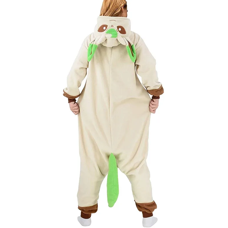 Leafeon macacão kigurumi para mulheres pijamas pijamas de uma peça adulto halloween roupas de corpo inteiro natal cosplay traje