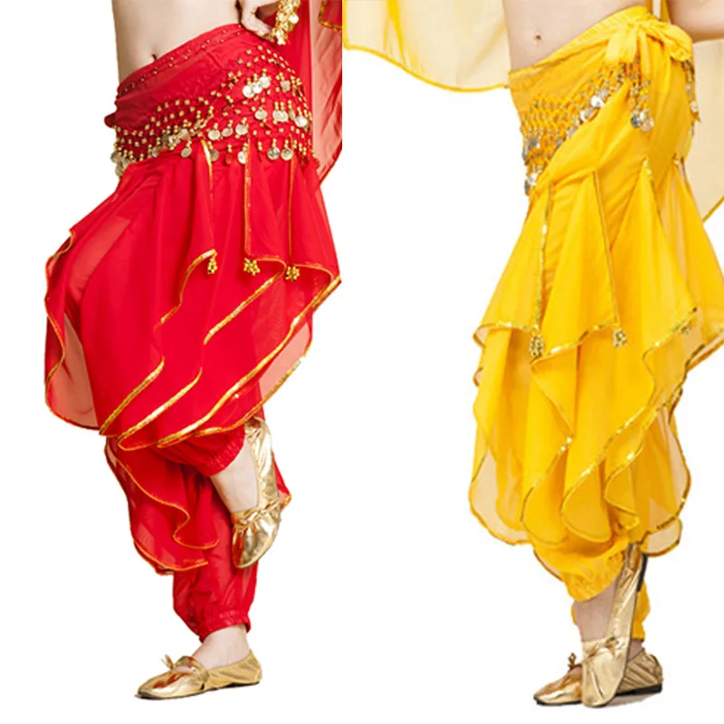 1pcs/lot woman belly dancing chiffon pants female lantern long pants