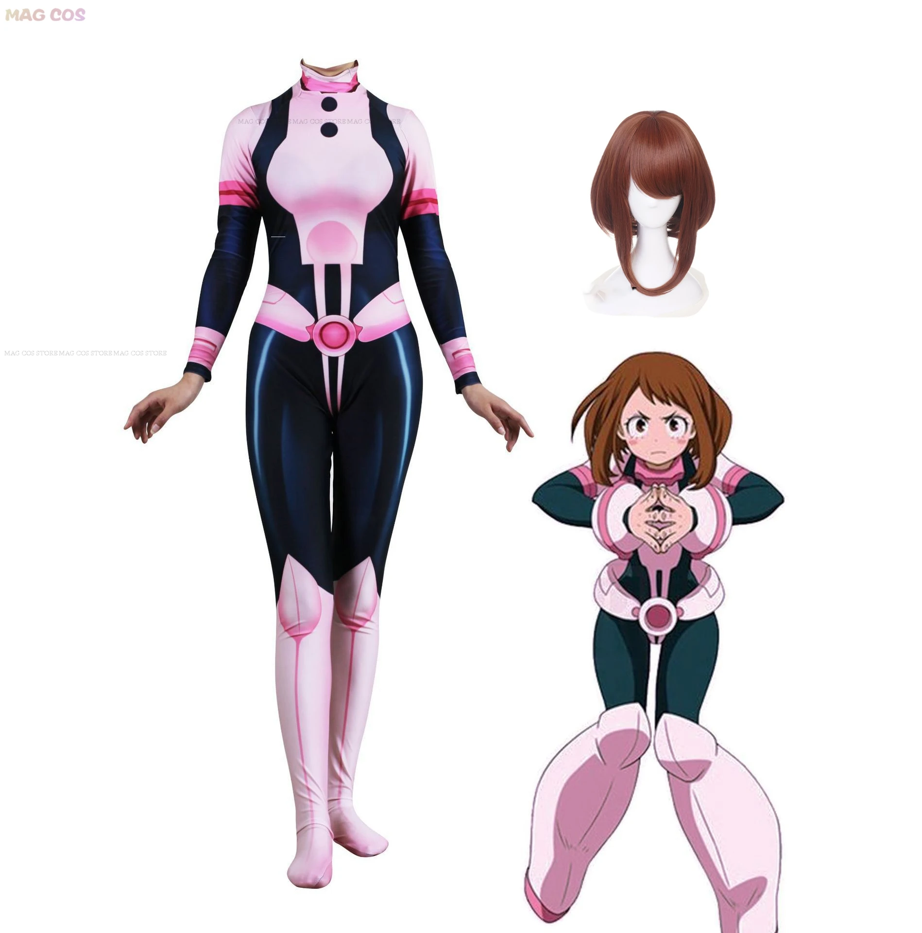 Anime  Asui Tsuyu Cosplay Costumes Jumpsuit OCHACO URARAKA Halloween Suit Romper Fancy Ball For Women Kids Lady Girls