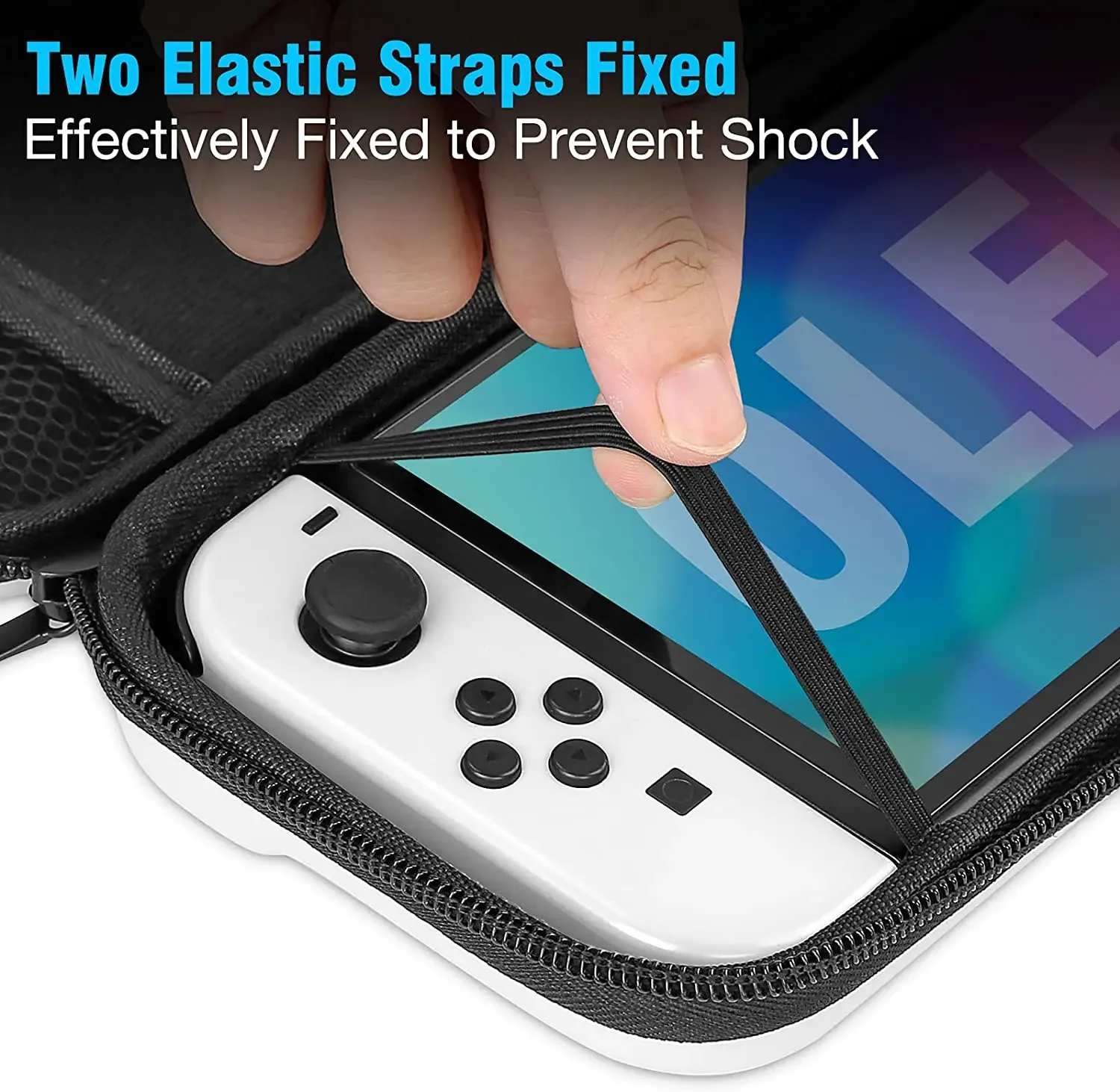 Чехол для переноски, совместимый с Nintendo Switch OLED и Nintendo Switch, Жесткий Чехол, портативный чехол для путешествий (белый)